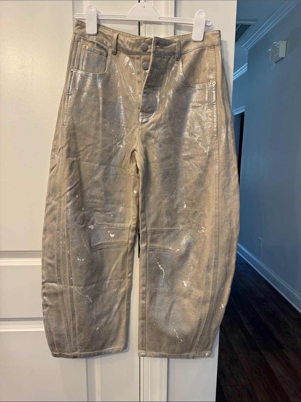 Emory Park Silver Coated Barrel Jeans